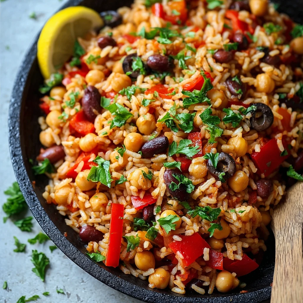 Mediterranean Rice and Beans (One-Pot)