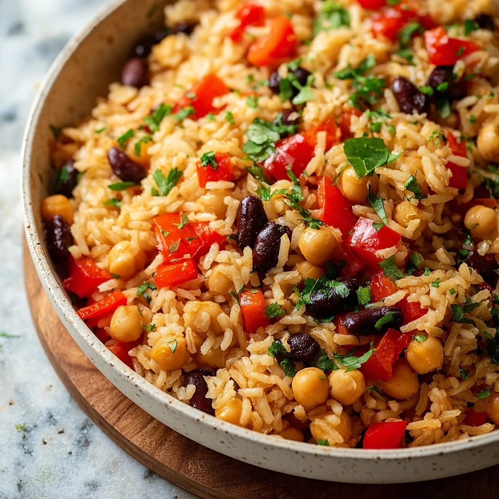 Mediterranean Rice Beans Onepot