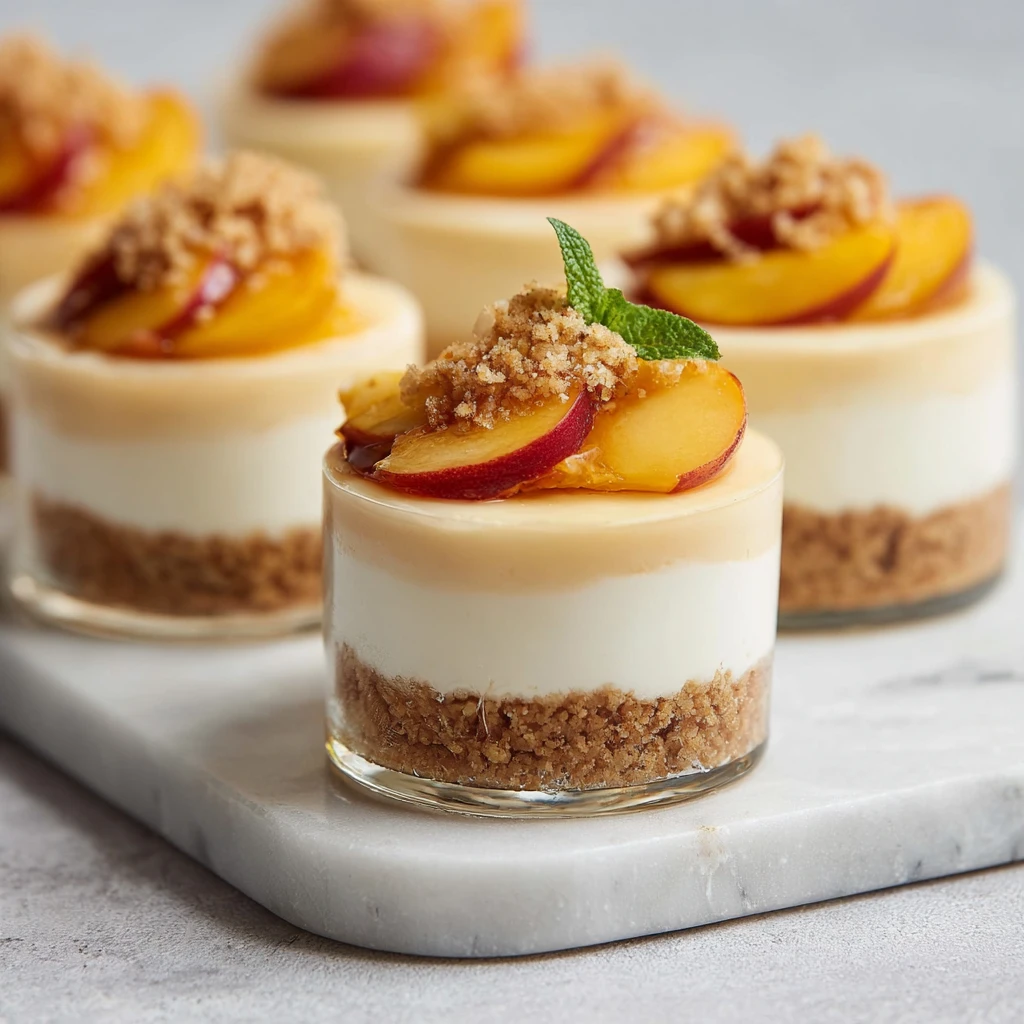 Nobake Peach Cheesecakes
