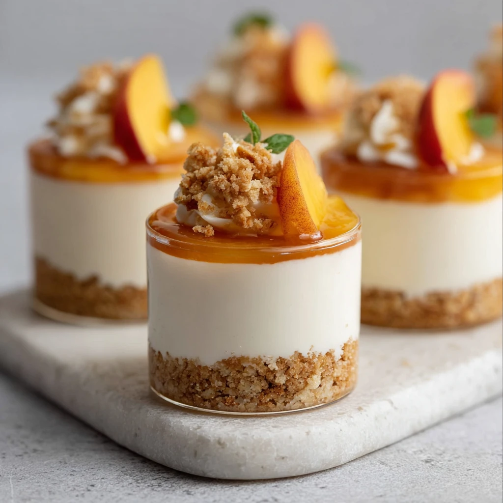 Nobake Peach Cheesecakes