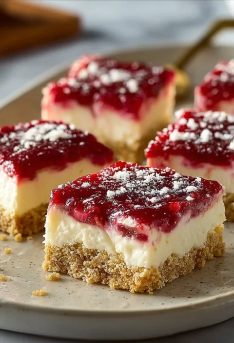 Bake Rhubarb Cheesecake Squares