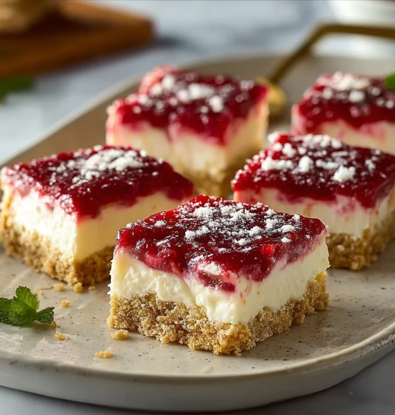 Bake Rhubarb Cheesecake Squares