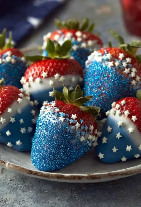Patriotic 4th July Chocolate Covered Strawberries