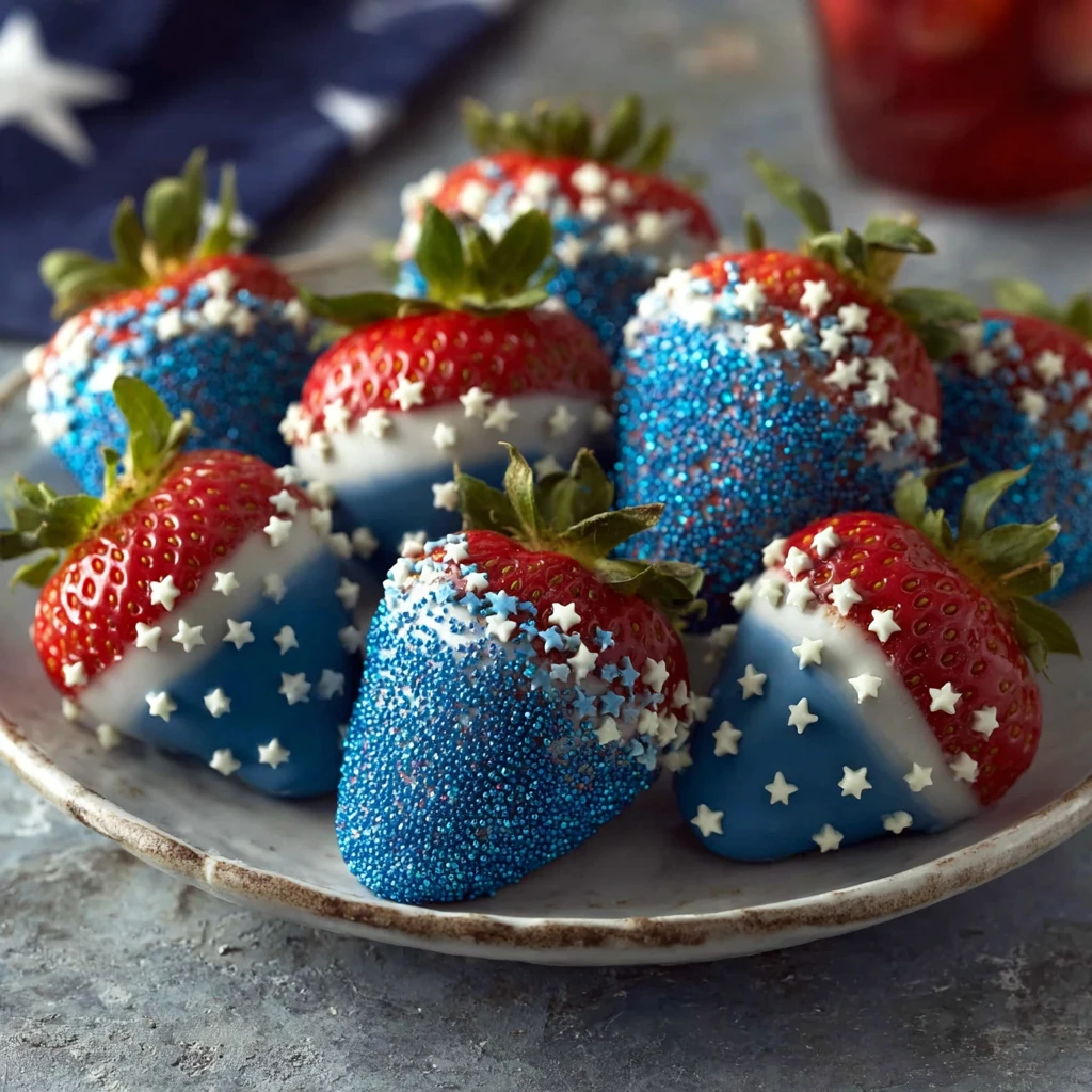 Patriotic 4th of July Chocolate Covered Strawberries