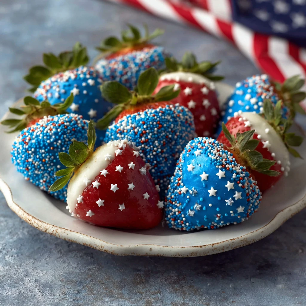Patriotic 4th July Chocolate Covered Strawberries
