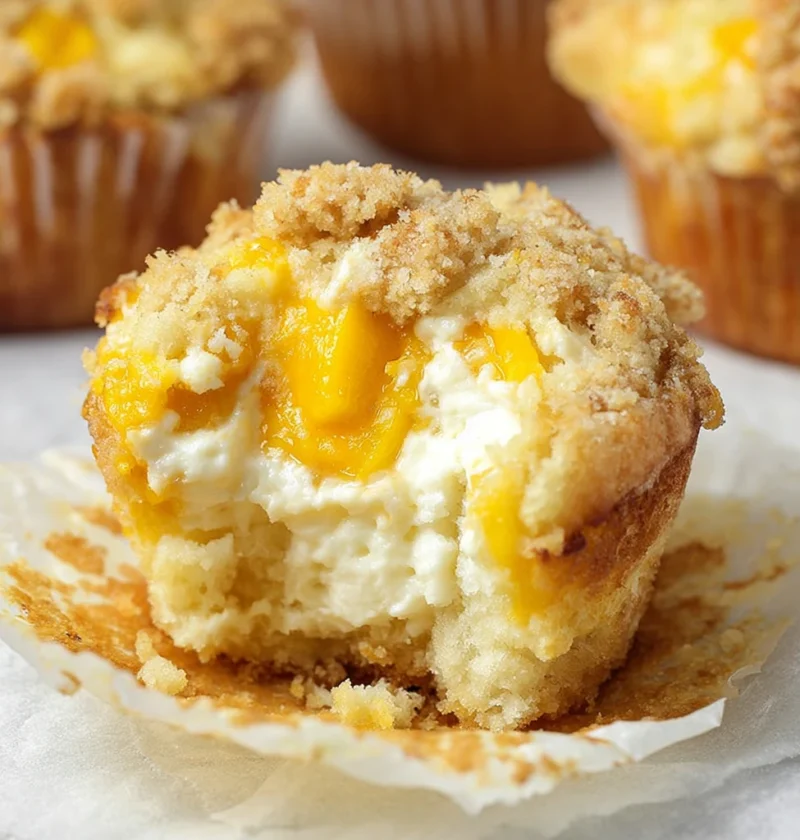 Peach Cream Cheese Muffins