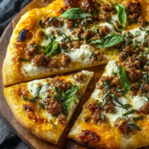 Savor Sausage Ricotta Honey Hot Pizza – Sweet & Spicy Ricotta Flatbread Pizza