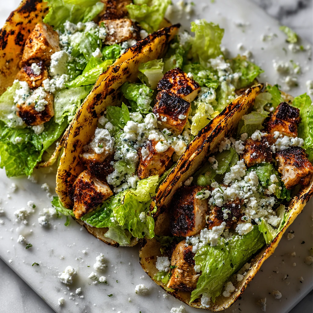 Smash Chicken Caesar Tacos Recipe