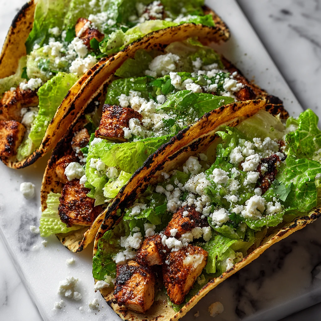 Smash Chicken Caesar Tacos Recipe
