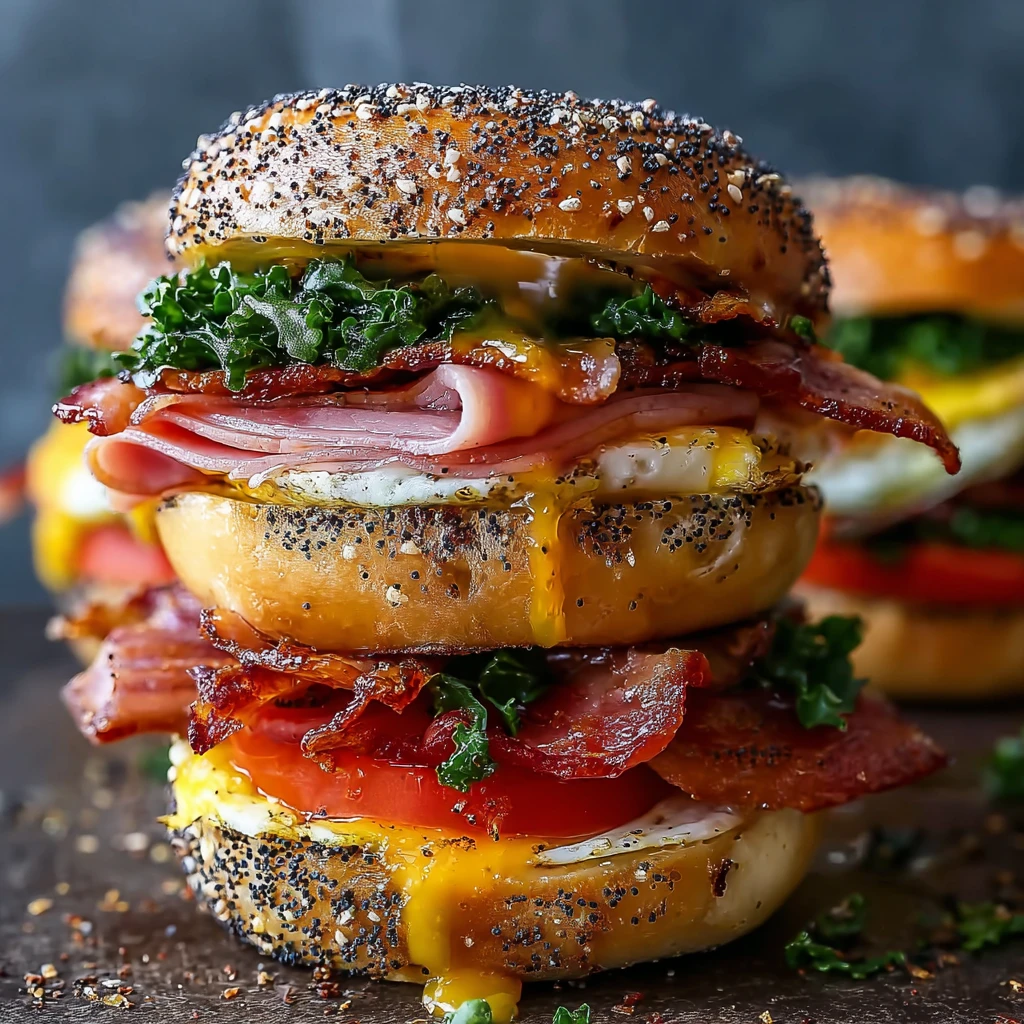 Spice Mornings Bee Sting Bagel Breakfast Sandwich