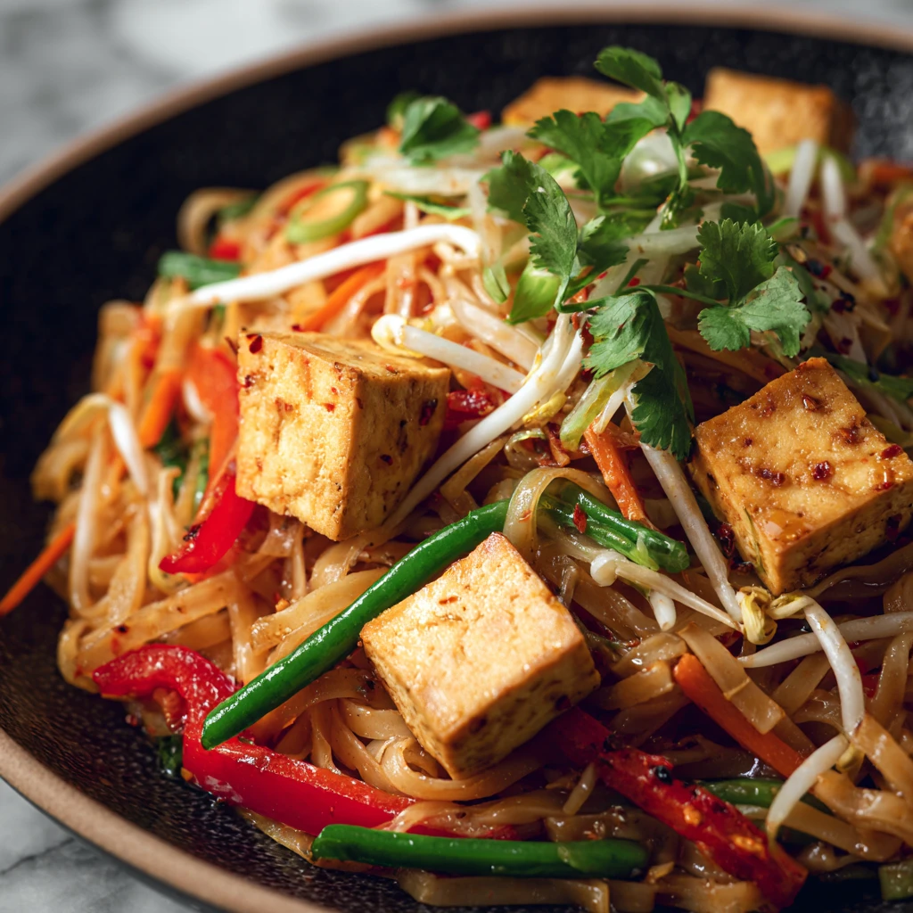 Spicy High Protein Tofu Pad Thai