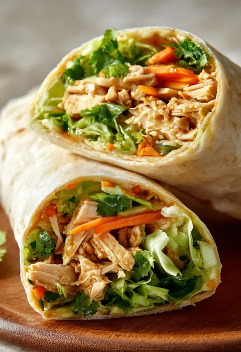 Thai Peanut Chicken Wraps