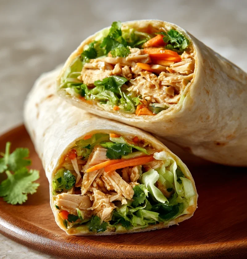 Thai Peanut Chicken Wraps