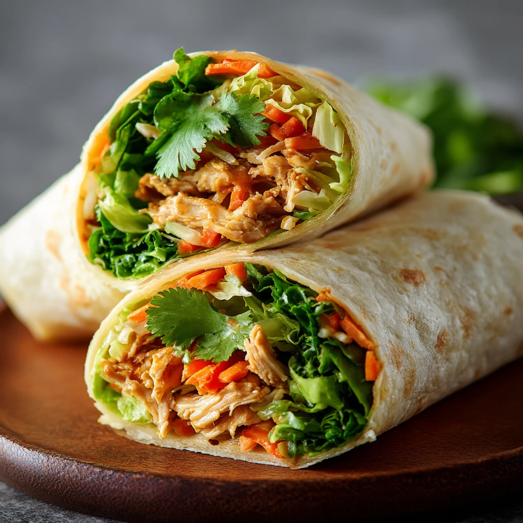 Thai Peanut Chicken Wraps