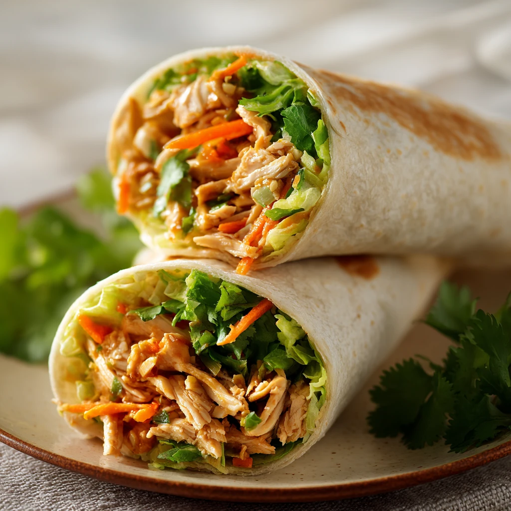 Thai Peanut Chicken Wraps