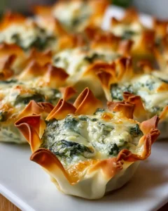 Spinach and Artichoke Wonton Cups