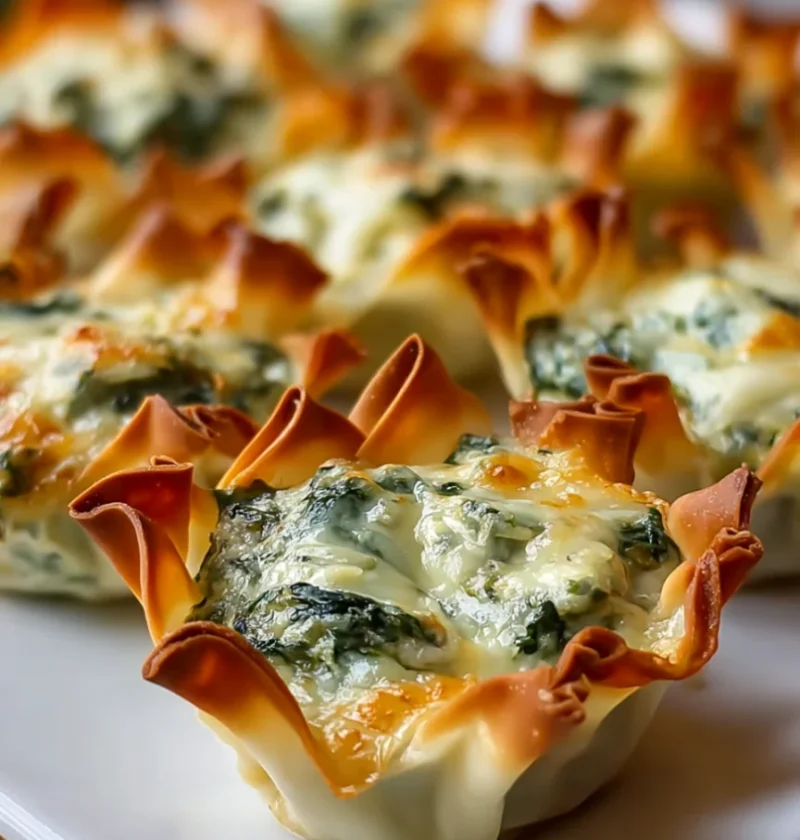 Spinach and Artichoke Wonton Cups