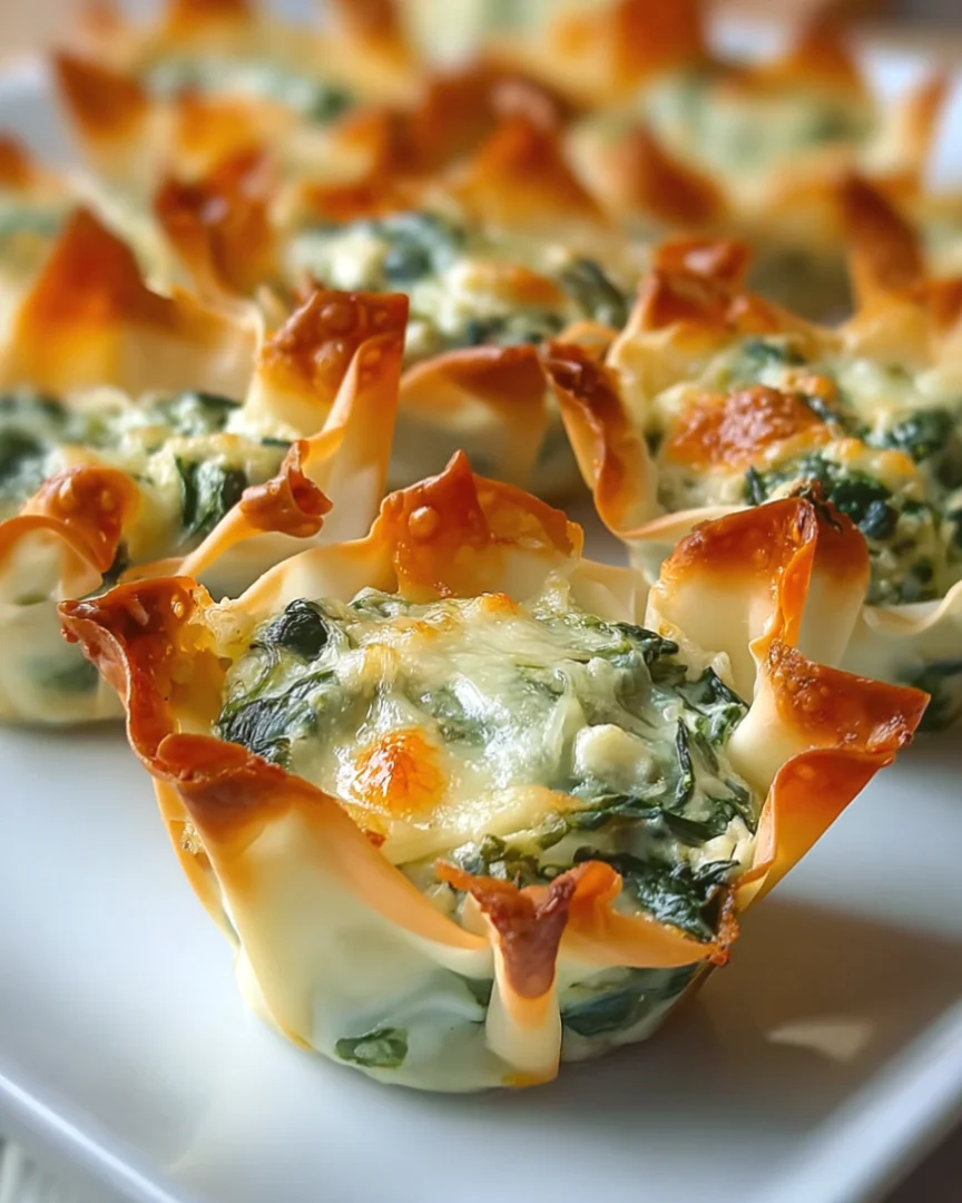 Spinach And Artichoke Wonton Cups - spinach-and-artichoke-wonton-cups-3
