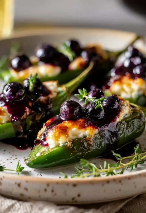 The Ultimate Blueberry Brie Jalapeño Poppers