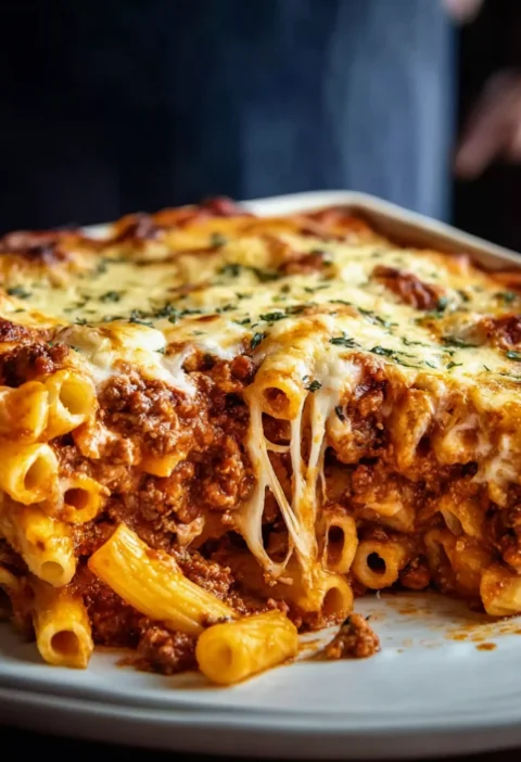 Creamy vegan baked ziti