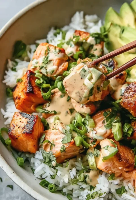 Crispy Air Fryer Bang Bang Salmon Bites