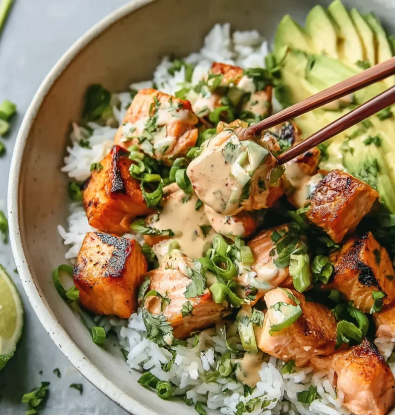 Crispy Air Fryer Bang Bang Salmon Bites