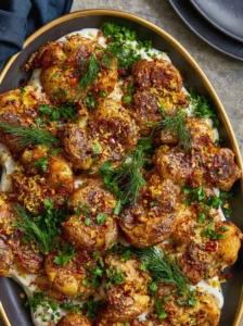 Crispy Smashed Potatoes (with Whipped Feta)
