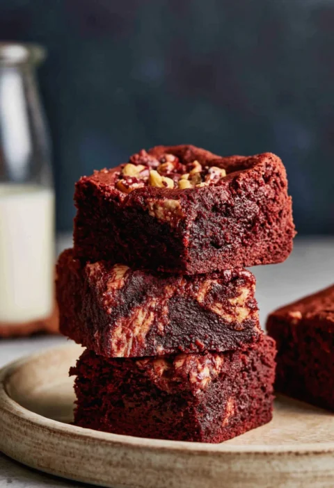 Homemade Red Velvet Brownies