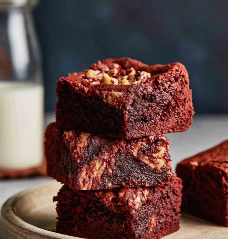 Homemade Red Velvet Brownies
