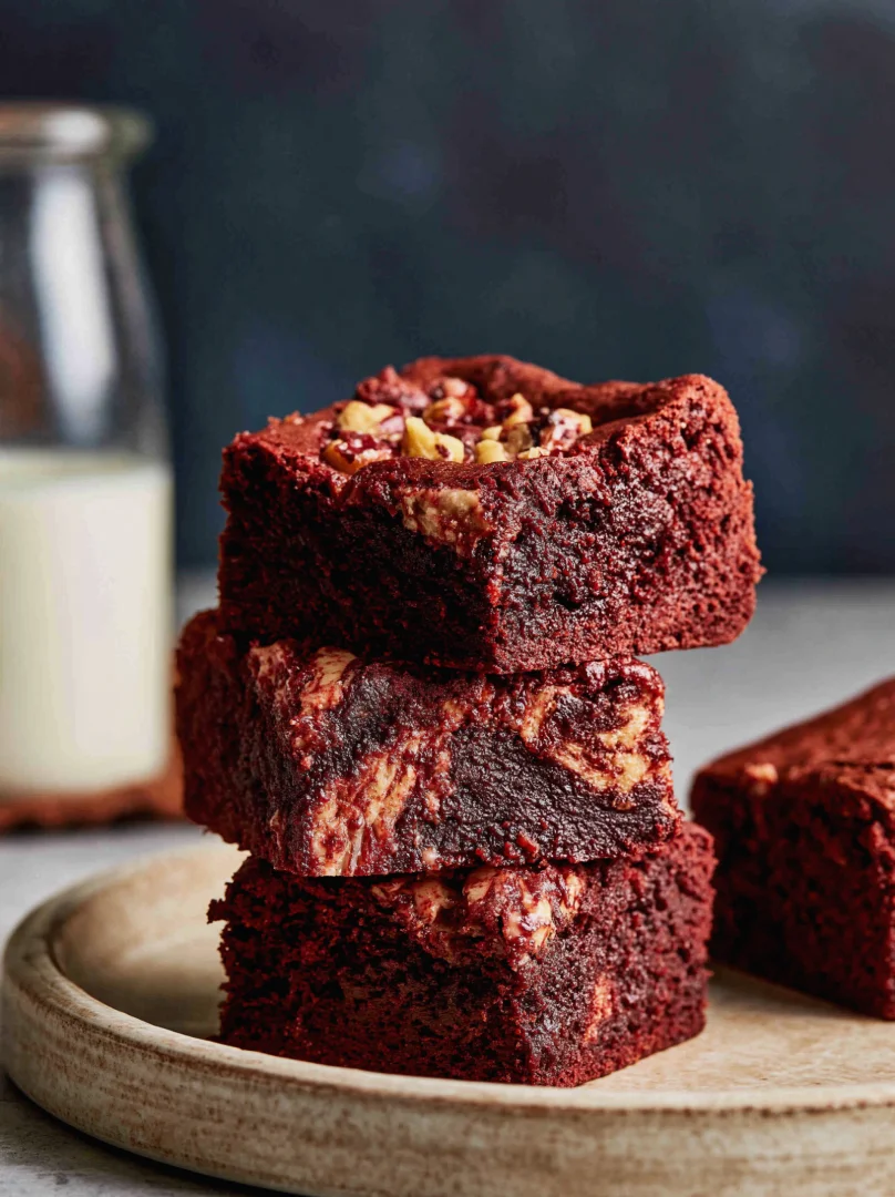 Homemade Red Velvet Brownies