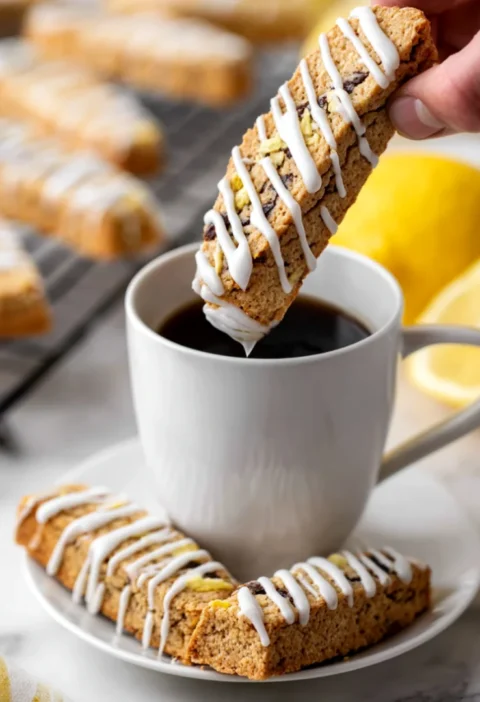 Lemon Biscotti with Toasted Almonds