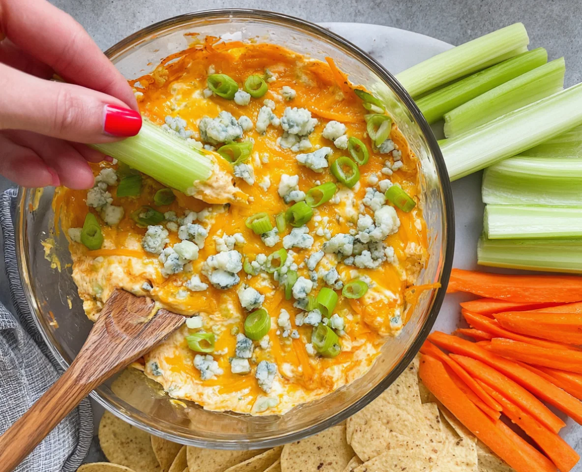 Lighter Buffalo Chicken Dip