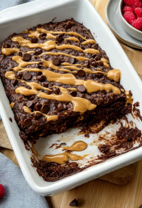 Peanut Butter Chocolate Baked Oatmeal