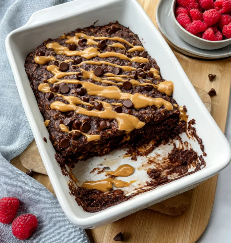 Peanut Butter Chocolate Baked Oatmeal