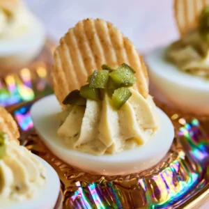 Ridiculously Good Dill Pickle Deviled Eggs