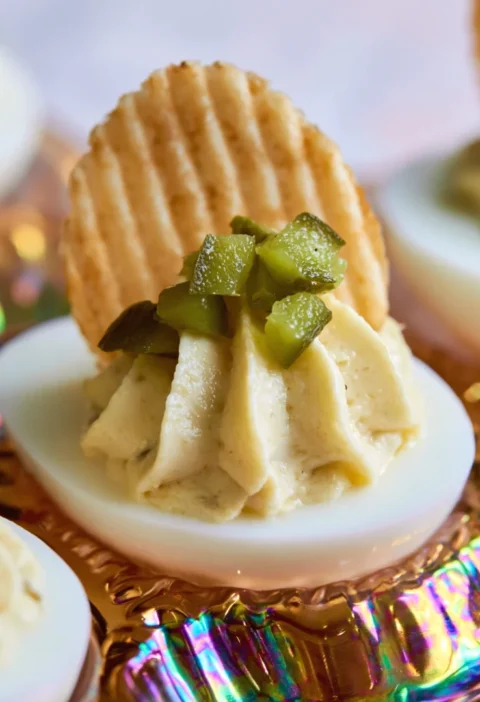 Ridiculously Good Dill Pickle Deviled Eggs