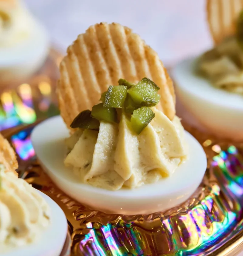 Ridiculously Good Dill Pickle Deviled Eggs