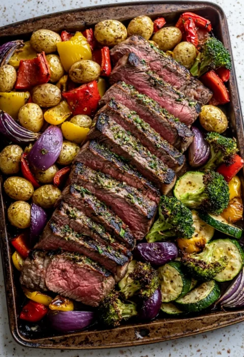 Balsamic Steak & Veggie Sheet Pan