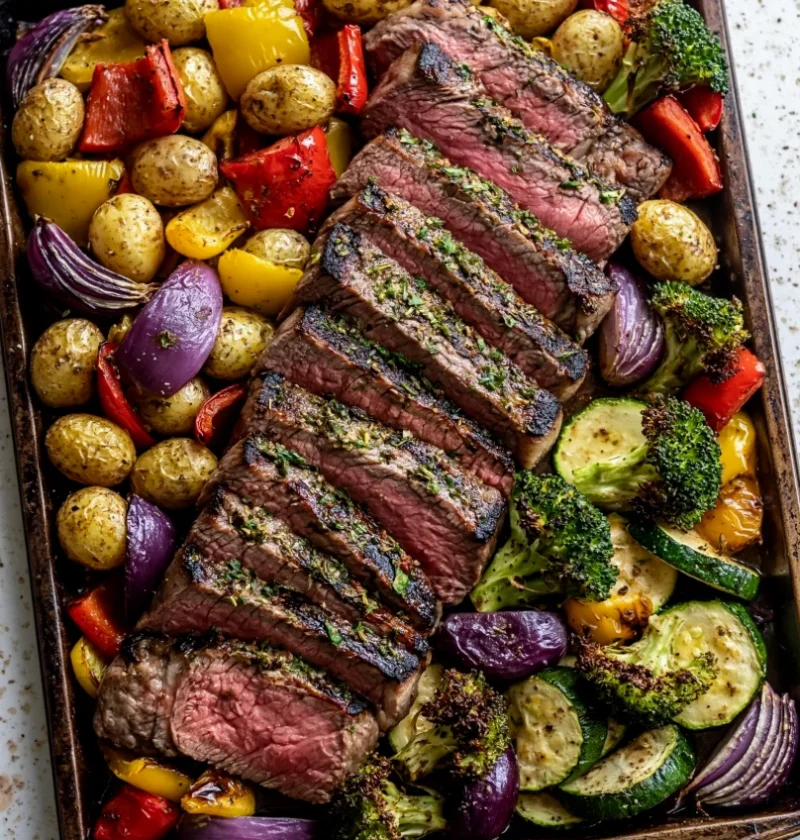 Balsamic Steak & Veggie Sheet Pan