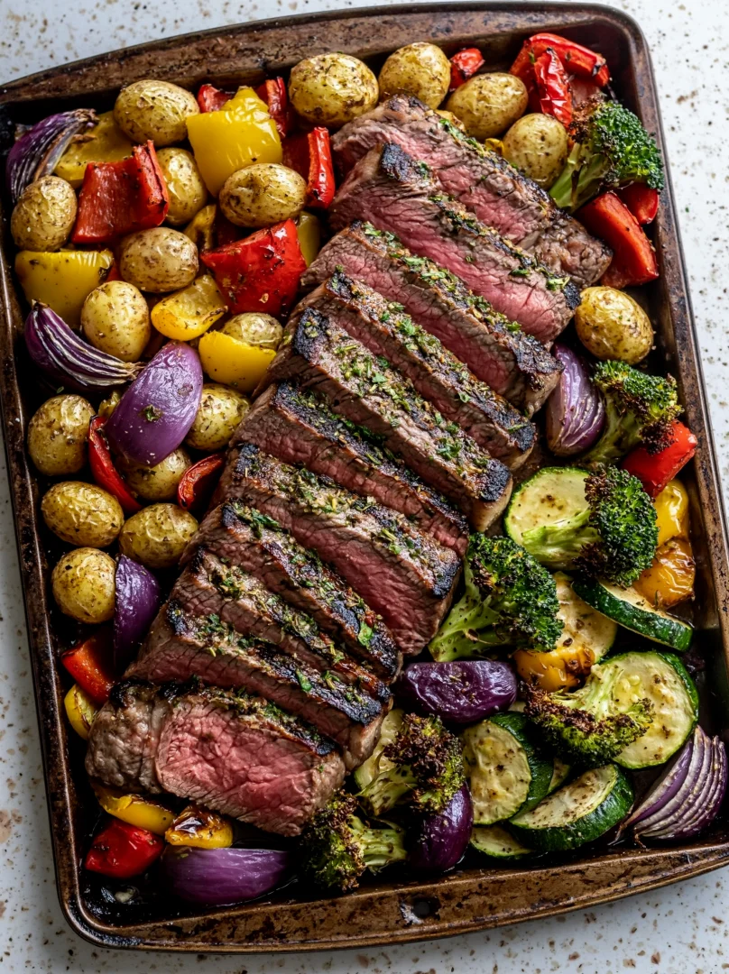 Balsamic Steak & Veggie Sheet Pan
