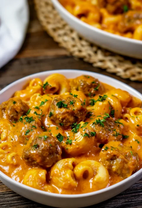 Cheesy Meatball Pasta