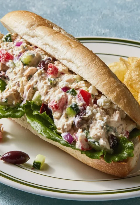 Chopped Greek Chicken Sandwich