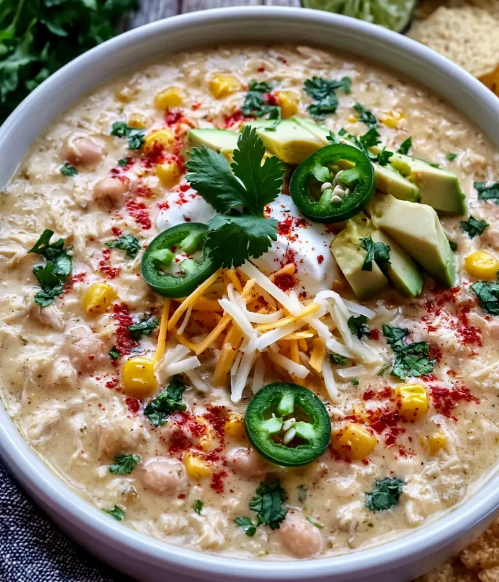 Creamy Crockpot White Chicken Chili