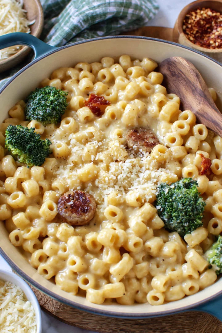 Creamy One Pot Ditalini Pasta With Parmesan Cheese