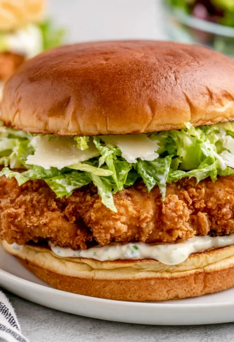 Crispy Chicken Caesar Sandwiches