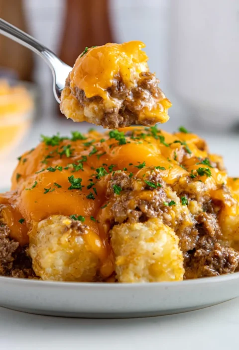 Crockpot Taco Tater Tot Casserole