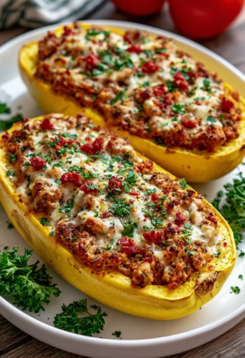 Baked Stuffed Yellow Squash Boats