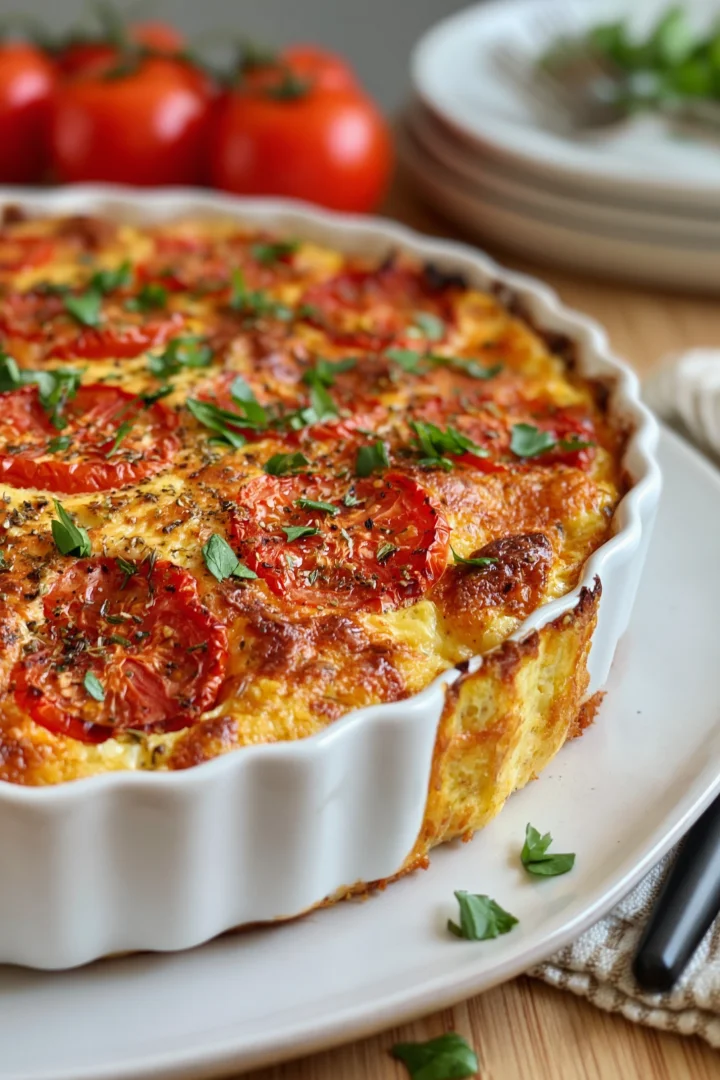 Crustless Tomato Pie
