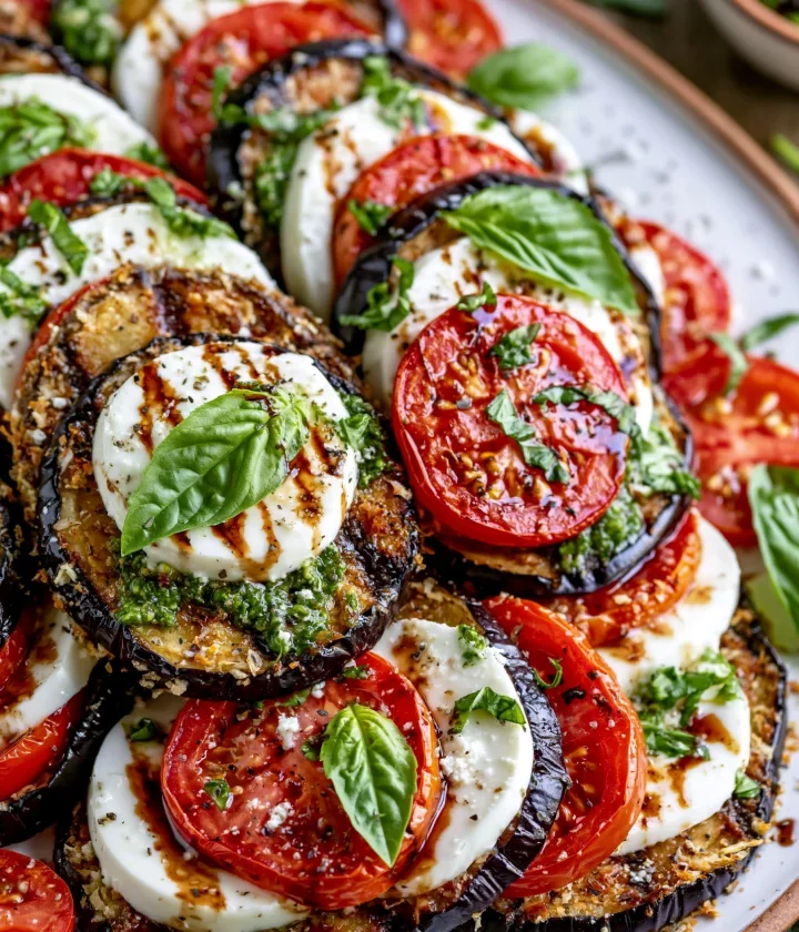 Italian Eggplant Caprese Salad