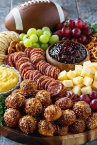 Easy Football Charcuterie Board with Pretzel Bites